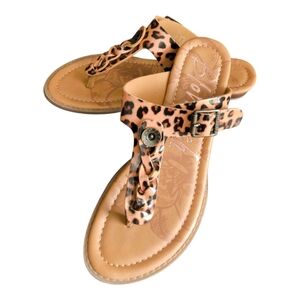 Blowfish Leopard Print Slide Sandals
